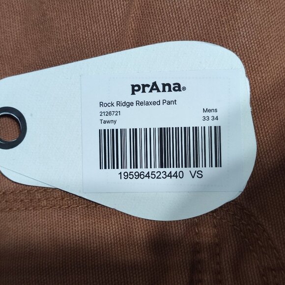 NWT prAna jeans men's 33X34 desert brown colour relaxed straight durable fabric - Picture 10 of 15